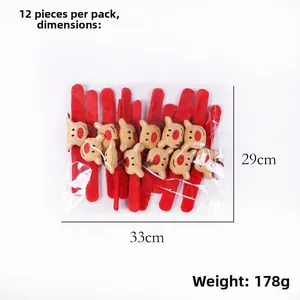 Close-up of 12-piece Christmas reindeer snap bracelets in clear plastic packaging
