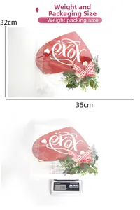 Panneau cœur en bois Saint-Valentin taille 35x32cm et poids 134,5g en détail