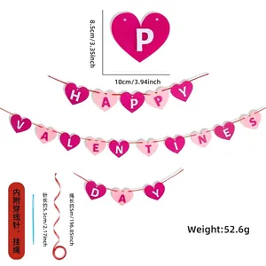 Guirlande de cœurs LOVE pour la Saint-Valentin avec cordelette pour décoration