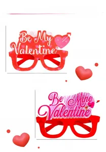 Valentine's LOVE glasses party props showing size dimensions and lightweight specs