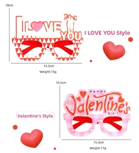 Detailed size specifications for Valentine's Day party eyewear in 15.5cm width