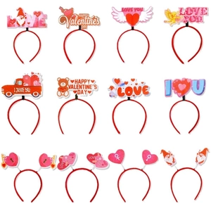 Valentine's Day Headband Heart Shape Love Letter Plastic Hair Hoop For Romantic Party Decoration Women Girls Festive Gift