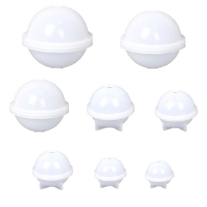 Set of 8 round silicone sphere resin molds with support base for DIY crystal jewelry