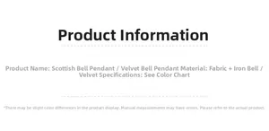 Detailed product specifications for Scottish velvet iron bells Christmas decorations