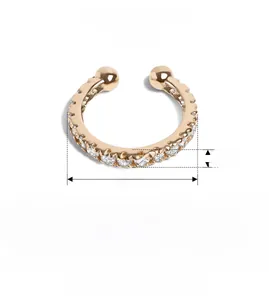 Detaillierte Spezifikationen für S925 Silber C-Ohrklemme mit Zirkonia und 18K Vergoldung