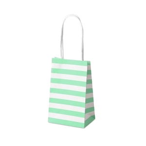 Mini candy color striped paper gift bag with white twist handles for packaging