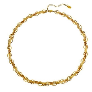 Chic 18k gold plated stainless steel snake chain and oval link layered necklace for women