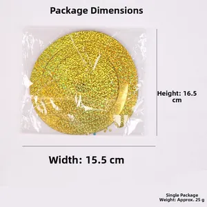 Christmas gold laser glitter spiral swirl pendant decoration in individual packaging