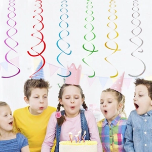 Colorful Holographic PET Spiral Swirl Streamers For Birthday Wedding Party Celebration Hanging Ceiling Decoration Background Ornament