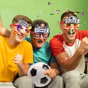 Lot de lunettes de fête football thèmes Goal et Soccer pour célébrations de fans