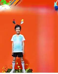Close-up of DIY soccer party headbands featuring mini footballs and red bows