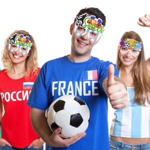 Lot de lunettes de fête football avec designs de ballons pour fans de tournoi