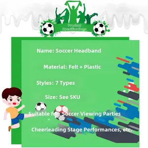 Detailed technical specifications for football themed headbands with material details