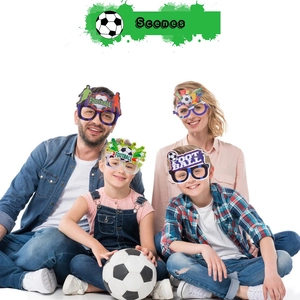 2026 World Cup soccer party glasses for fans, vibrant sports themed photo props for adults and kids