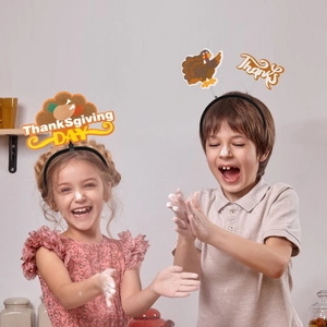 Festliche Erntedankfest Truthahn Haarreifen mit Herbstlaub Design für Kinder Party Dekoration