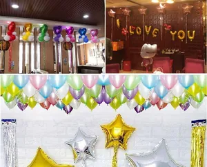 Mix di palloncini in alluminio a cuore e stella con tende a frange per decorazioni
