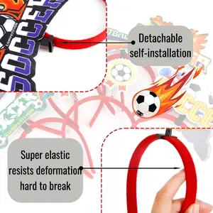 2026 World Cup soccer headband with detachable letters and elastic red frame