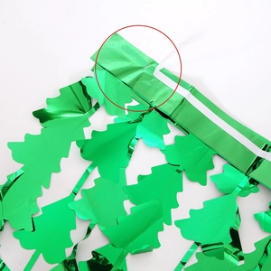 Rideau de franges vert métallique en forme de sapin de Noël pour décor de fête