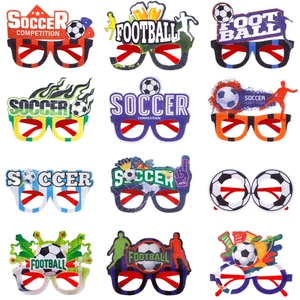 12-pack felt soccer party glasses with trophies and football designs for world cup events