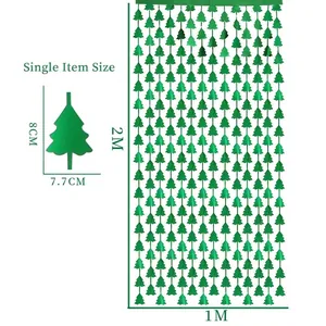 Rideau de guirlandes sapin de Noël vert 2M pour décoration de fête avec dimensions