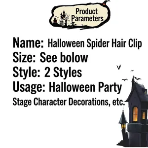 Pince à cheveux araignée violette d'Halloween accessoire de cheveux pour fête effrayante