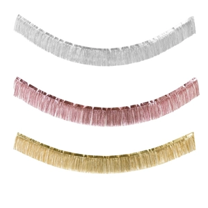 Matte rose gold, gold and silver fringe tassel banner set for party wall decoration