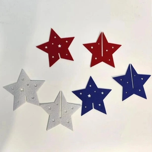 3D interlocking felt stars in red white and blue for patriotic party table decorations