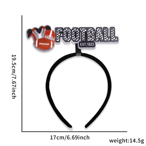 Cerchietto a tema football americano per feste con motivo a casco e dimensioni