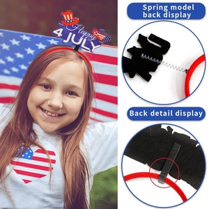 Kids Independence Day headband with spring stars and Happy 4 July flag decorations
