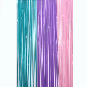 Blue purple pink macaron tinsel curtain backdrop for birthday party wall decoration