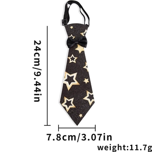 Detail view of graduation pet tie with dimensions 24cm length and adjustable strap buckle