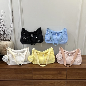 Damen Mode Nylon Dumpling Umhängetasche Mit Kleiner Runder Geldbörse Kordelzug Umhängetasche Lässige Tägliche Satchel Tasche