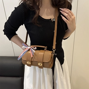 Summer 2025 woven pillow bag for women with leather straps and golden metal twist locks