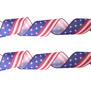 Patriotic USA Independence Day ribbon with stars and stripes for festive party decorations