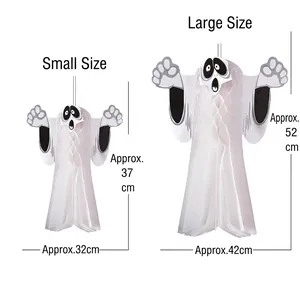 White paper honeycomb ghost Halloween decorations in two sizes for spooky party props