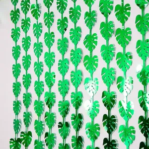 Vertikale Monstera-Blatt-Girlande für hawaiianische Party-Hintergrunddekoration