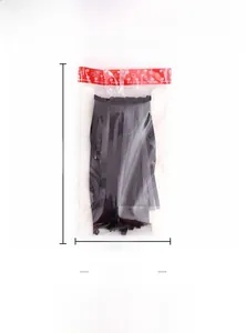 Detail of Laser Black fringe curtain packaging with metallic shimmer and dimensions