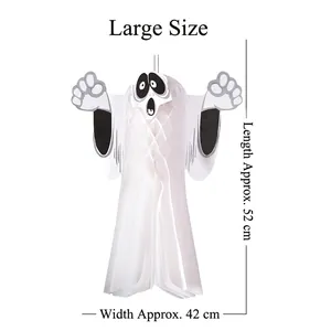 Large 52cm white paper honeycomb ghost hanging decoration for Halloween party prop