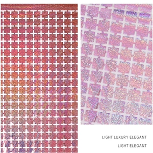 2m laser shimmer square foil fringe curtain for party wall and stage background decor