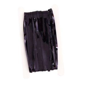 Black laser foil fringe curtain for party background decoration on white card