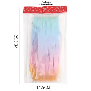 Regenbogen-Glitzer-Fransenvorhang für Partyhintergrund inklusive der Verpackungsmaße