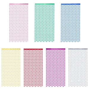 Disco ball curtain decorations in seven bright colors for party backdrop background