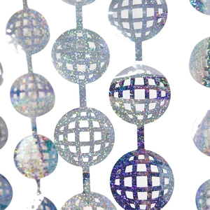 Rideaux disco holographiques argentés pour décoration de fête d'anniversaire et soirée