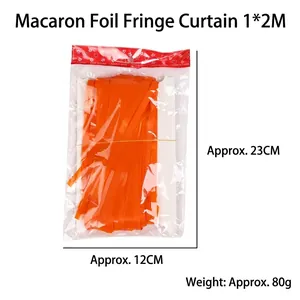 Orange macaron fringe curtain 1x2m for birthday party background decoration