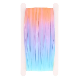 Regenbogen Lametta Vorhang in Orange Lila und Blau für die Party Hintergrund Deko