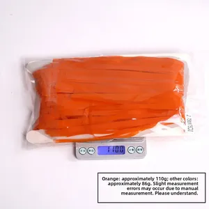 Orange foil fringe table skirt for party decor, 2.75M x 75CM, 110g weight detail