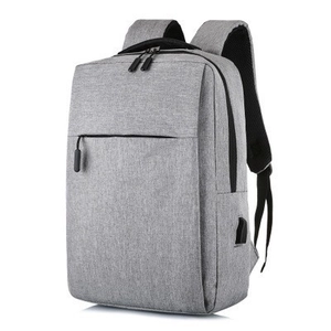 Fashion Unisex Nylon Business Backpack With USB Charging Port Waterproof Solid Color Laptop Travel Bag For Daily Use