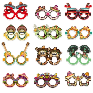 Mexican Fiesta Party Glasses Cinco De Mayo Cardboard Eyewear For Carnival Celebration Birthday Photo Booth Props Decoration