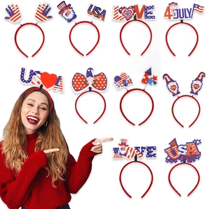 Unabhängigkeitstag Haarreif Amerikanische Flagge Sterne Streifen Kopfschmuck Für Juli 4 Patriotische Party Dekorationen Unisex Haar Accessoires