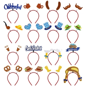 Diadema para Fiesta de Oktoberfest Jarra de Cerveza Sombrero de Vaquero Pretzel Gafas Accesorios Fotográficos para Celebración de Festivales